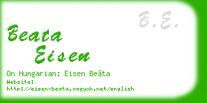 beata eisen business card